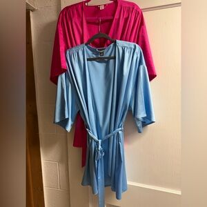 2 VS Fuchsia/Blue satin robes